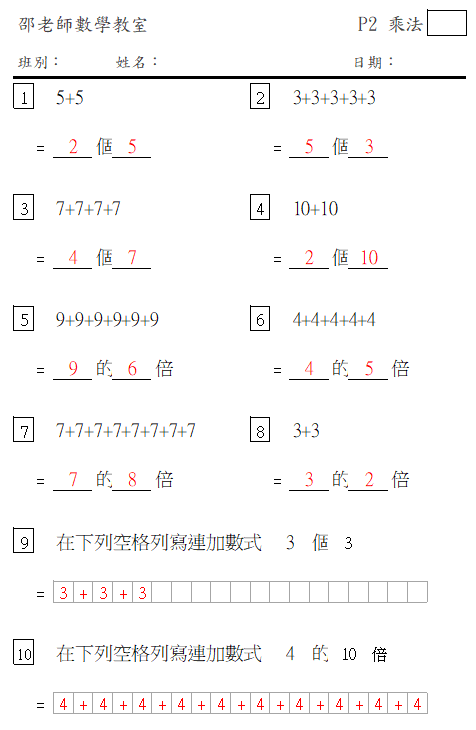 乘法的認識